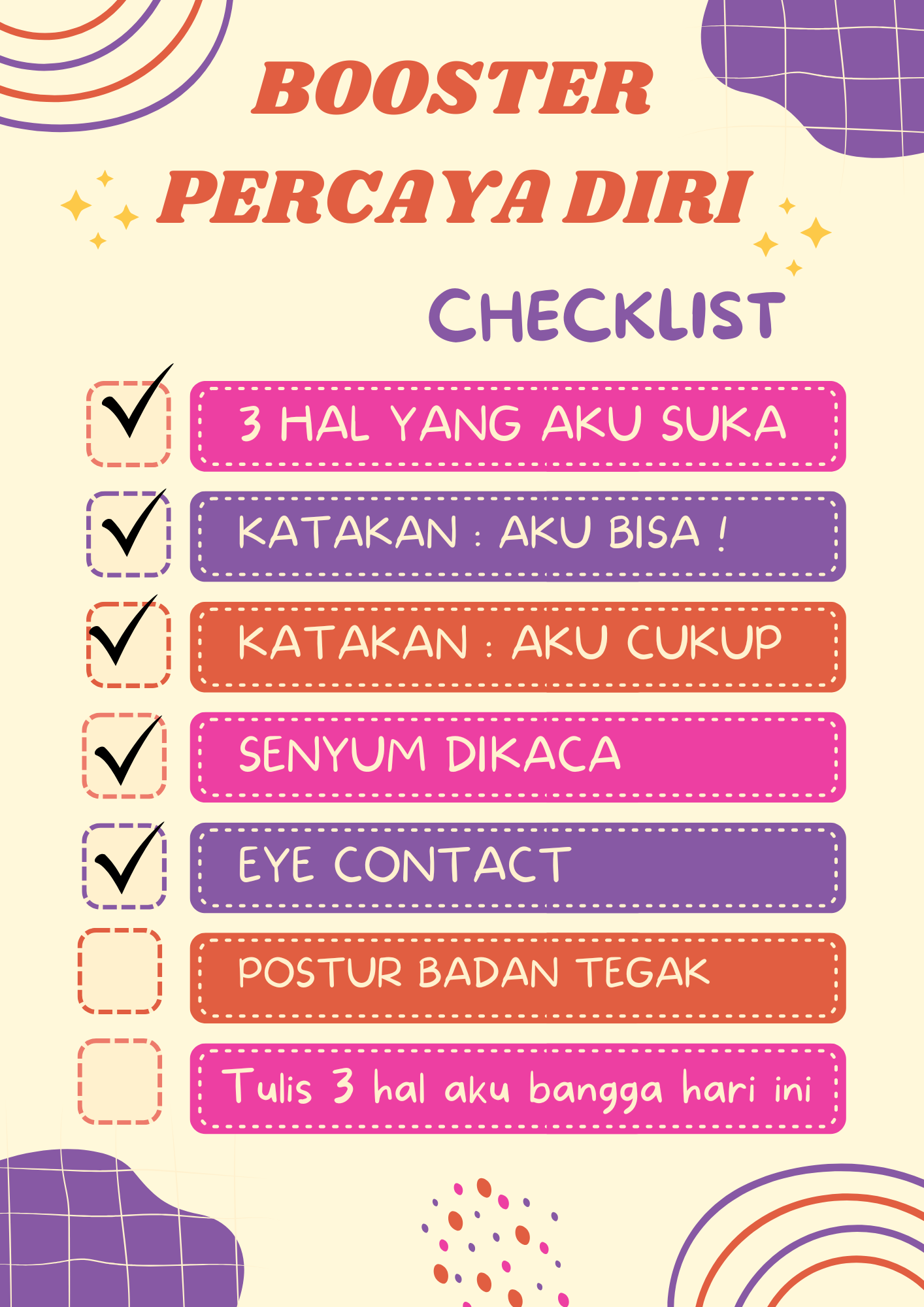 Cover Checklist Percaya Diri untuk Kaum Introvert